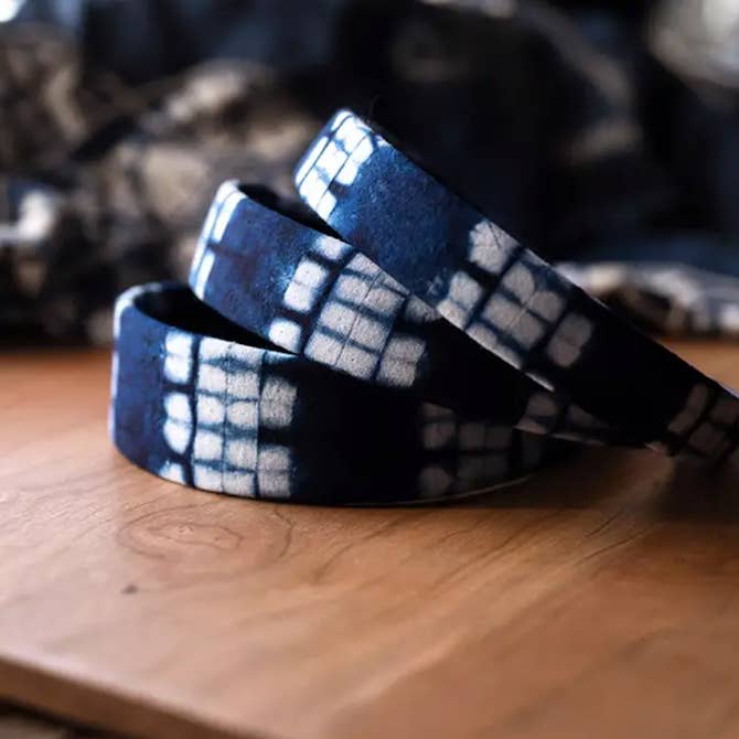 Tie-dye Headband - White Grid