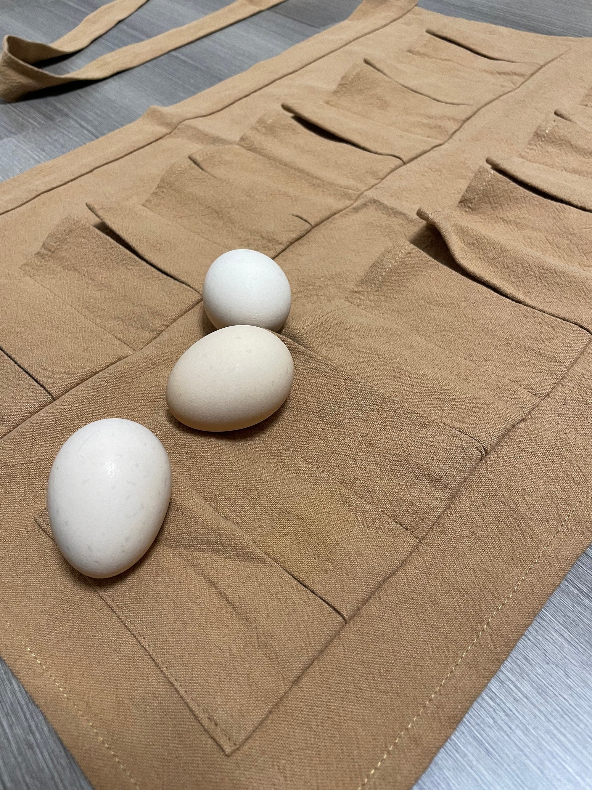 Egg Gathering Apron,Garden Apron,Egg Collecting Apron ，Harvest Apron, Cotton Apron，Egg Apron-caramel for adult and kids
