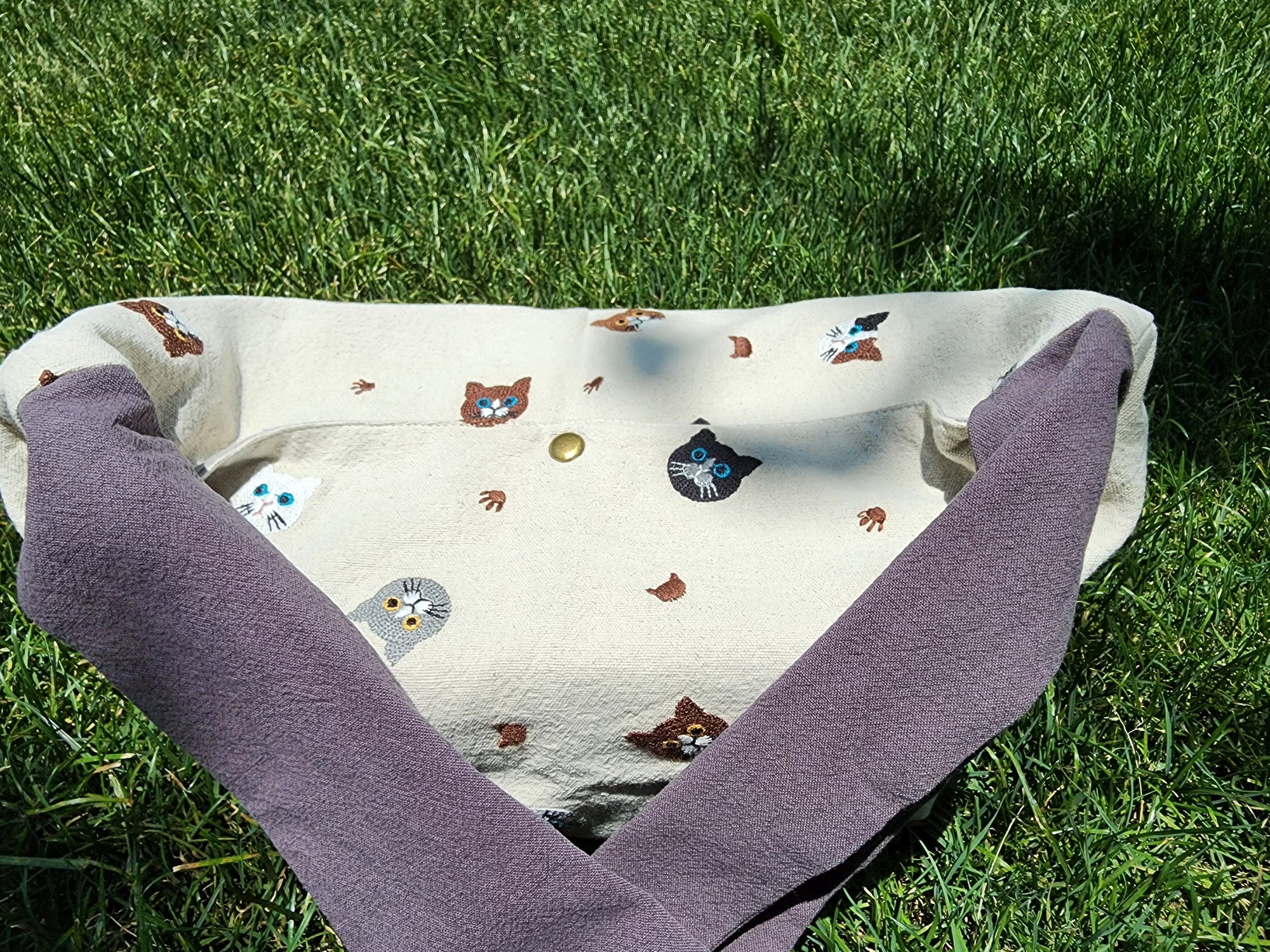 Custom Name Cute Cat insulated lunch bag bento bag, zero waste , Eco Friendly lunch box cloth School Gift for women