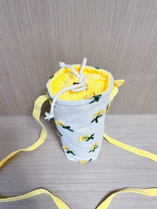Water Bottle Holder Water Bottle Carrier Hand made bottle carrier School water bottle sling girlie bottle cozy Daisy Embroidery