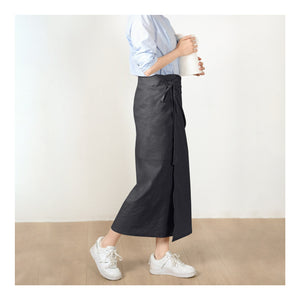 Custom Size Cotton linen wrap skirt, wrap around skirt,high waisted skirt,Custom Size, wrap midi skirt,Full length skirt, Gray