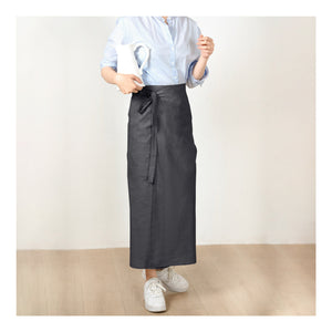 Custom Size Cotton linen wrap skirt, wrap around skirt,high waisted skirt,Custom Size, wrap midi skirt,Full length skirt, Gray