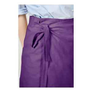 Custom Size Cotton linen wrap skirt, wrap around skirt,high waisted skirt,Custom Size, wrap midi skirt,Full length skirt, Dark purple