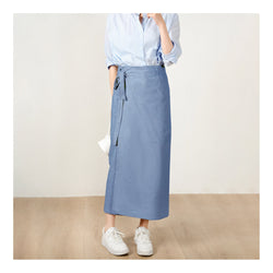 Custom Size Cotton linen wrap skirt, wrap around skirt,high waisted skirt,Custom Size, wrap midi skirt,Full length skirt, Blue