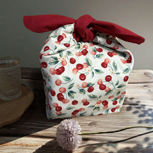 Custom Name Cherry insulated lunch bag bento bag, zero waste , Eco Friendly lunch box cloth School Gift for her