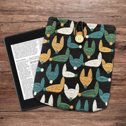 Cotton Plaid Kindle Sleeve, Padded Book Sleeve, Book Pouch Kindle Paperwhite Case, Kindle Oasis Cover, Cute Book Sleeve Christmas gift