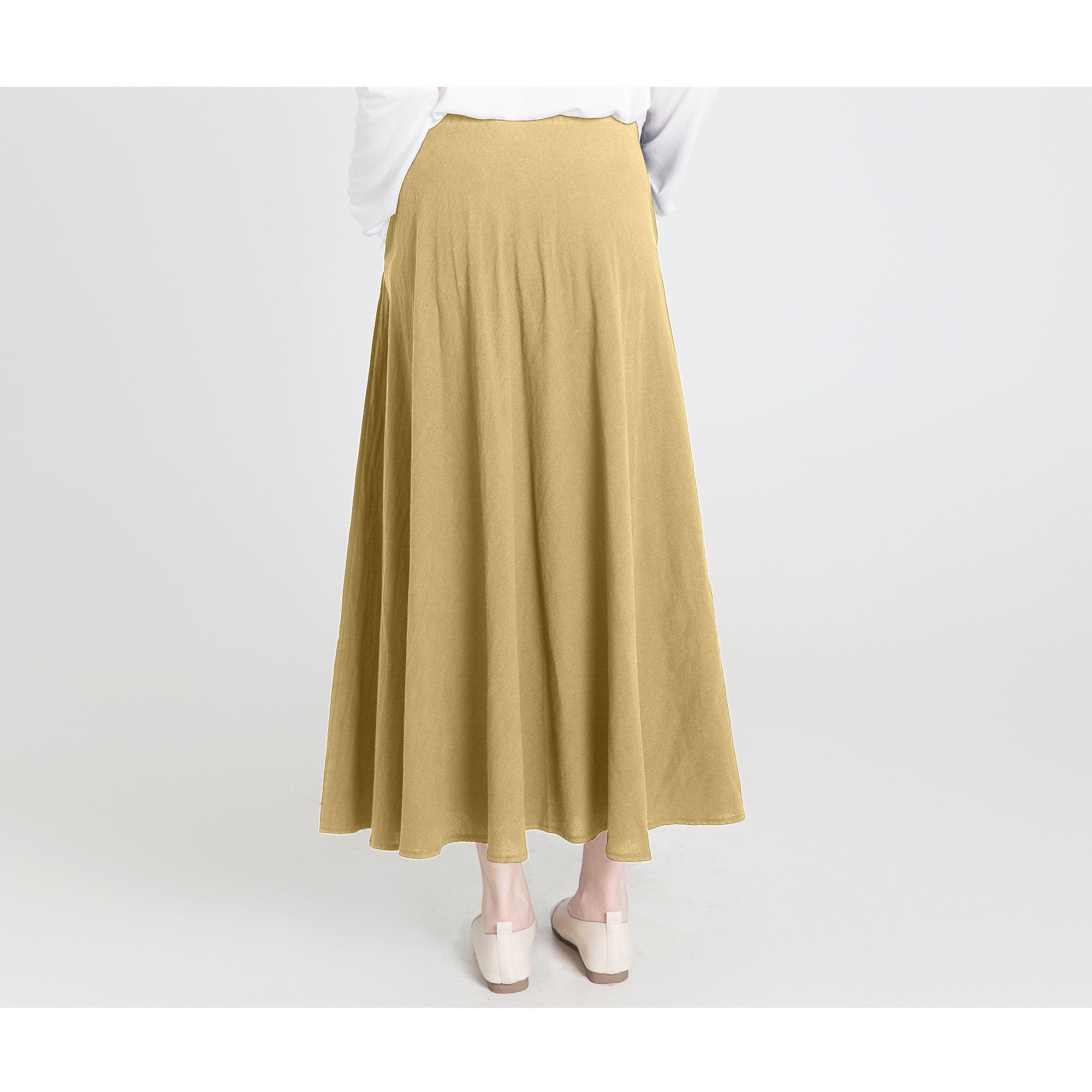 Custom size cotton skirt loose skirts A-line elastic waist skirt travel skirt beach skirt yellow christmas gift