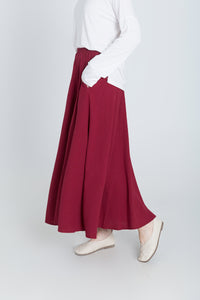 Custom size cotton skirt loose skirts A-line elastic waist skirt travel skirt beach skirt red christmas gift