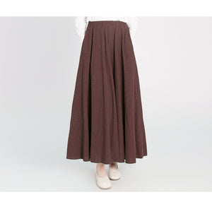 Custom size cotton skirt loose skirts A-line elastic waist skirt travel skirt beach skirt Caramel christmas gift