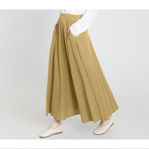 Custom size cotton skirt loose skirts A-line elastic waist skirt travel skirt beach skirt yellow christmas gift