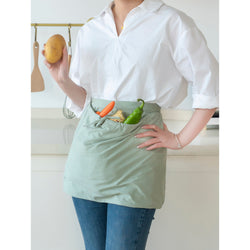 Harvest Apron Gathering Apron, Egg Apron，Cotton Foraging Apron Garden Apron with pockets Vegetable, Fruit,Christmas gift light green