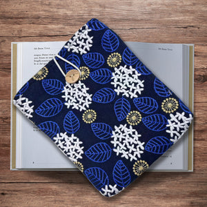 Embroidered blue flowers Kindle Sleeve, Padded Book Sleeve, Book Pouch Kindle Paperwhite Case, Kindle Oasis Cover, IPad Sleeve