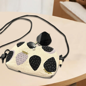 Personalized sunglass Adjustable crossbody bag,hand pouch,glasses padded pouch neck bag,Coin Purse,Sunglasses bag Black Strawberry