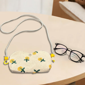 Personalized sunglass Adjustable crossbody bag,hand embroidered pouch,glasses padded pouch neck bag,Coin Purse,Sunglasses bag Daisy