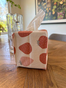 Tissue Box Cover, Tissue Dispenser, Home Gift,Housewarming gift,Mothers Day Gift,Kitchen Decor,Bathroom Decor,Strawberry