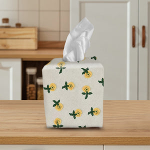 Tissue Box Cover, Tissue Dispenser, Home Gift,Housewarming gift,Mothers Day Gift,Kitchen Decor,Bathroom Decor,Embroidered Daisy