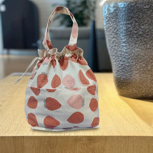 Name Custom Insulated Lunch Bag with drawstring closure, Organizer Bag strawberry Handbag Travel Bag gift for her