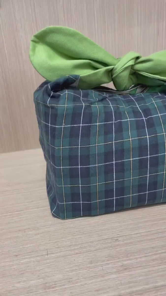 Custom Name British plaid insulated  lunch bag bento bag, zero waste , Eco Friendly  lunch box cloth School Gift for  women christmas gift