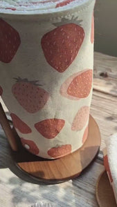 Paperless Kitchen Towels, Zero Waste, Reusable paper towels roll with snaps Kitchen Clothes, eco-friendly Dish Towels Strawberry