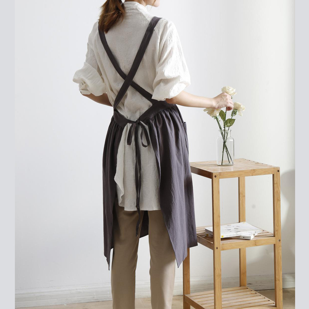 Pinafore Apron Dress — Charcoal Gray