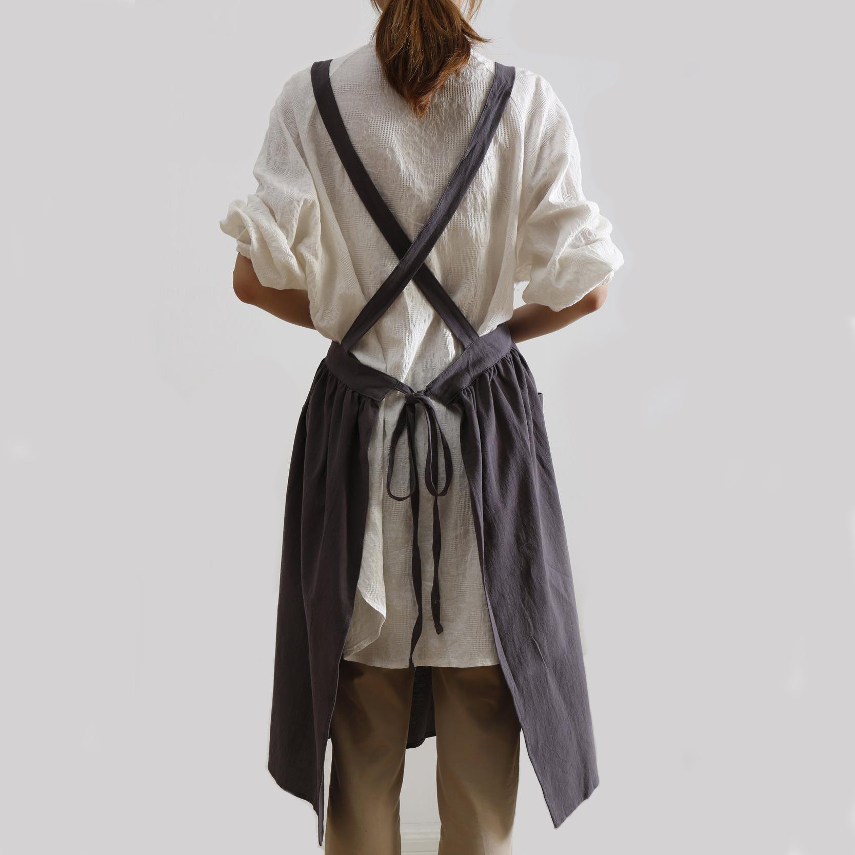 Pinafore Apron Dress — Charcoal Gray