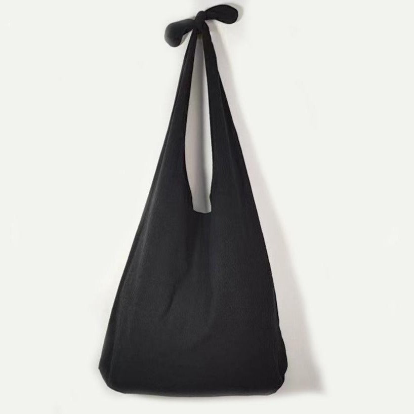 Black Adjustable Linen Tote Bag