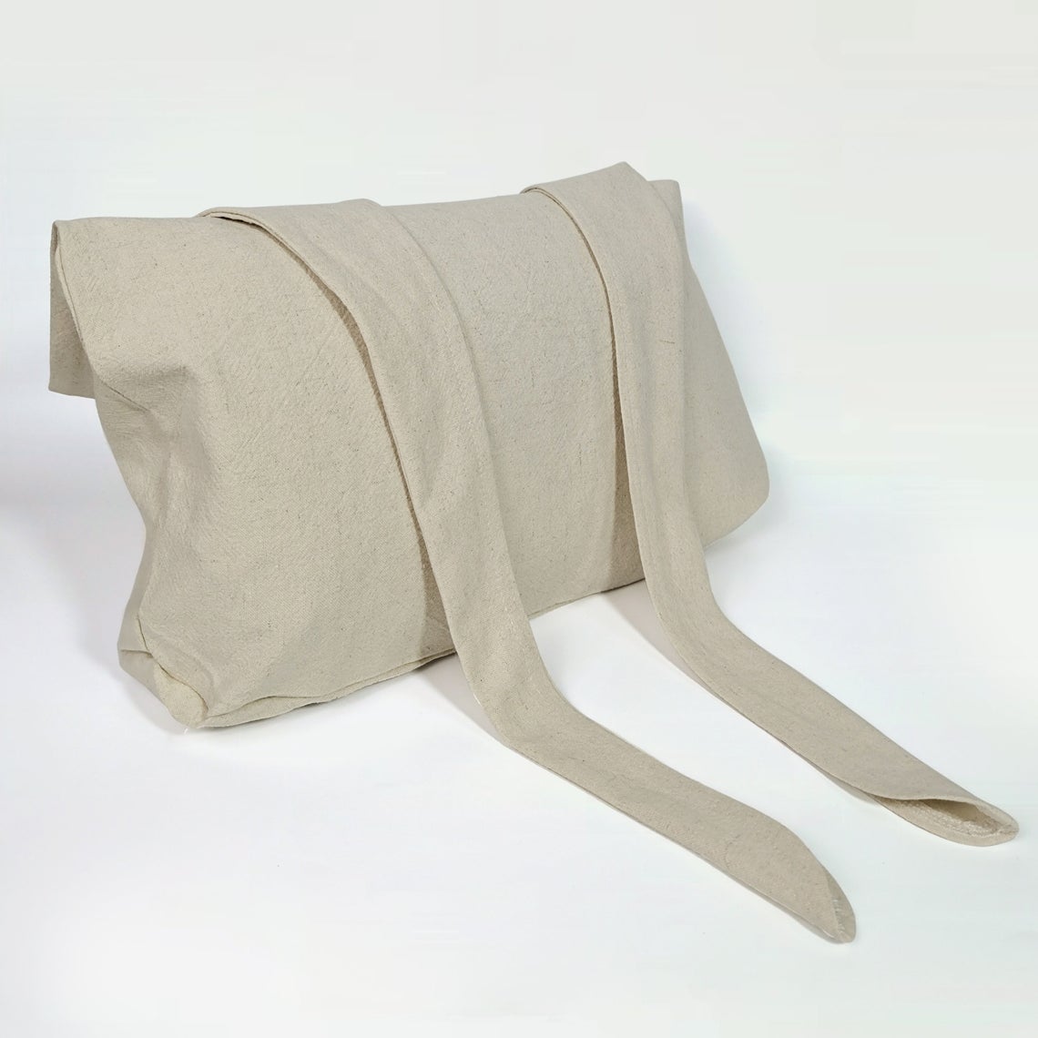 Beige Adjustable Linen Tote Bag