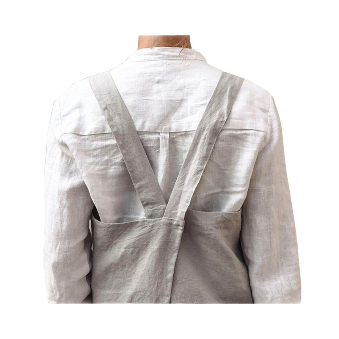 Washed Cotton Linen Cross Behind Apron