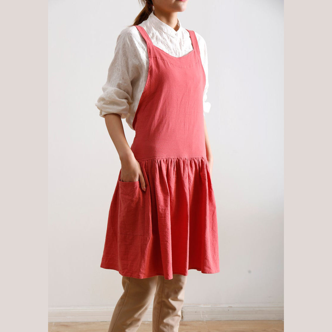 Watermelon Cotton Linen Adult Apron Dress