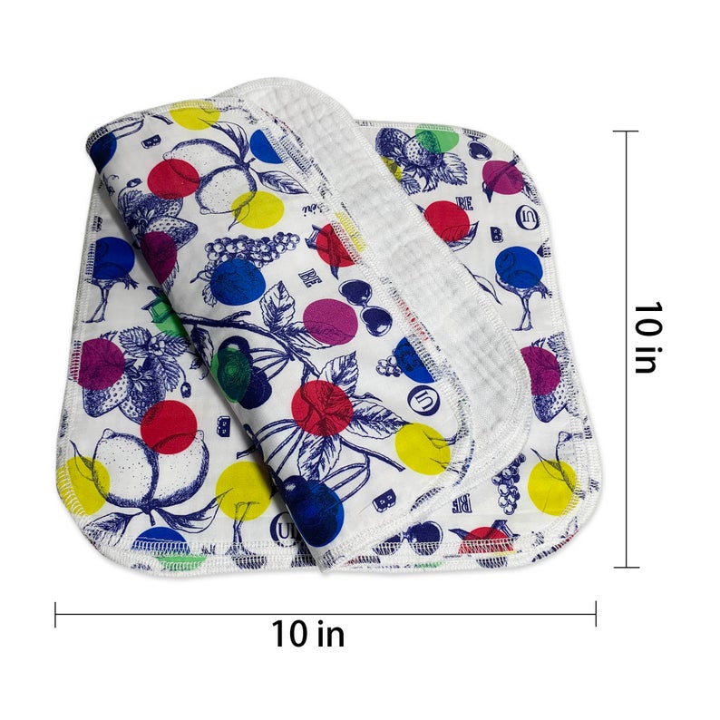Multi-Use Soft Towel, Set of 12 — Happy Fruits