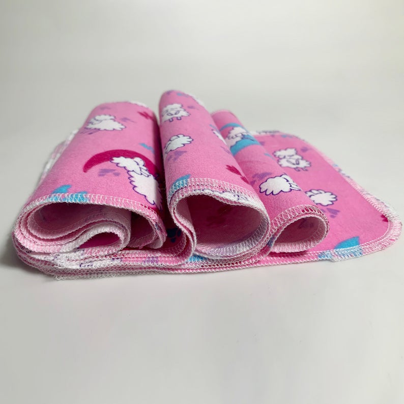 Multi-Use Soft Towel, Set of 12 — Pink Little Sheep
