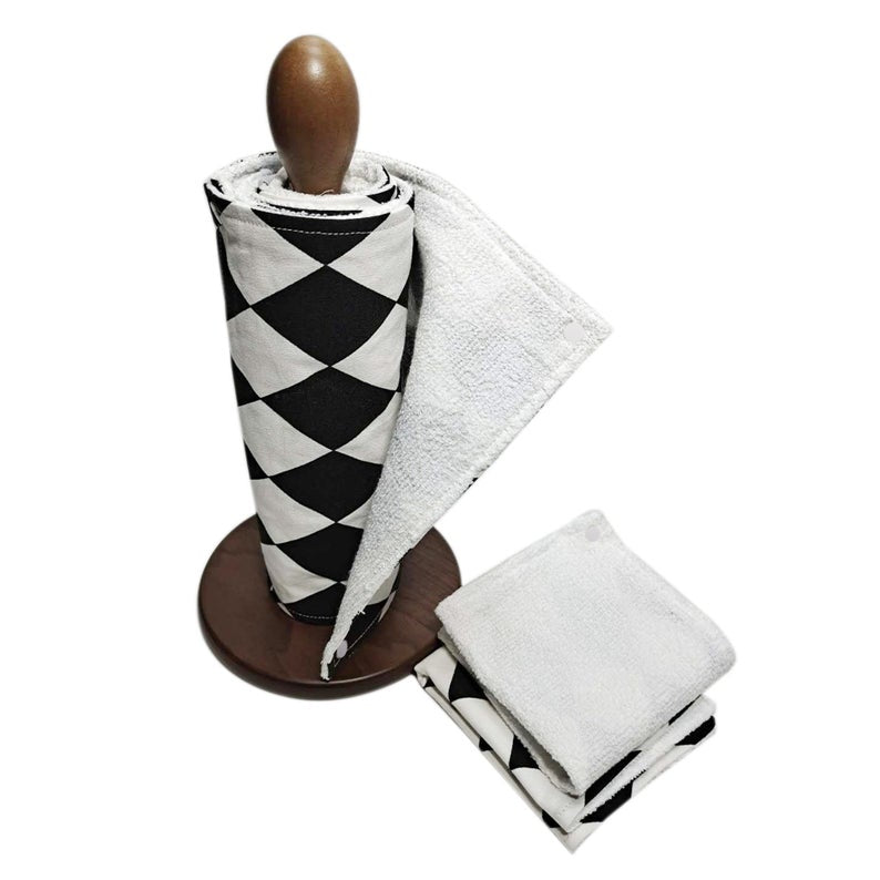 Reusable Unpaper Towels — Black and White Diamond
