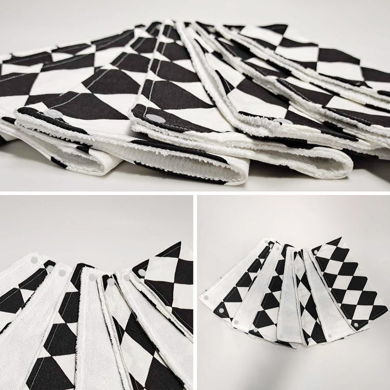 Reusable Unpaper Towels — Black and White Diamond