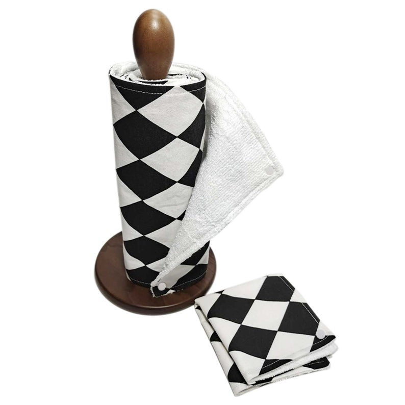 Reusable Unpaper Towels — Black and White Diamond