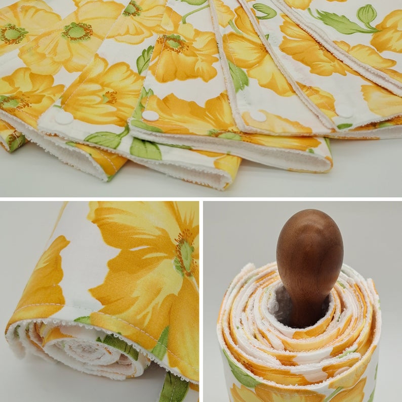 Reusable Unpaper Towels — Yellow flowers