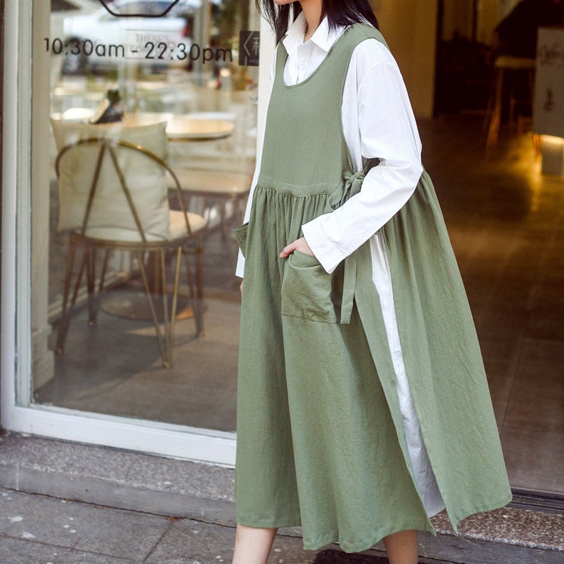 Army Green Oversized Full Body Apron