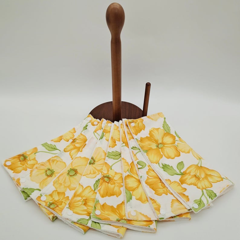 Reusable Unpaper Towels — Yellow flowers
