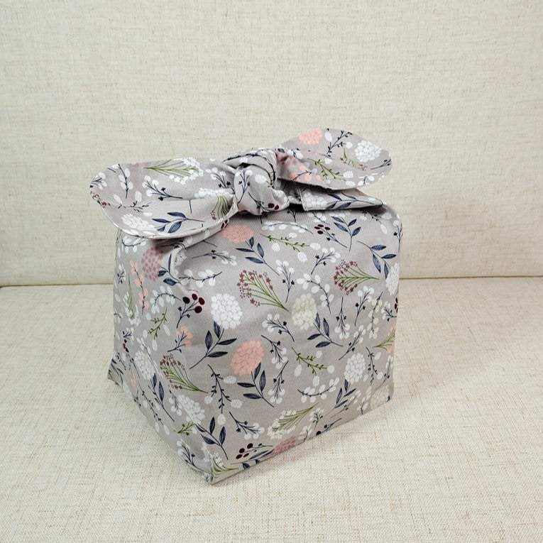 Grey Dandelion Cotton Bento Lunch Bag
