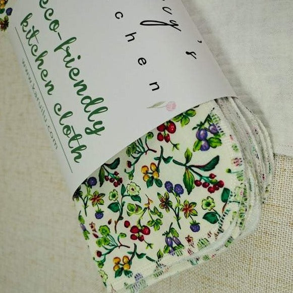 Multi-Use Soft Towel, Set of 12 — Spring Berries Green