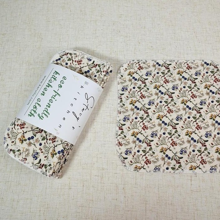 Multi-Use Soft Towel, Set of 12 — Spring Berries Beige