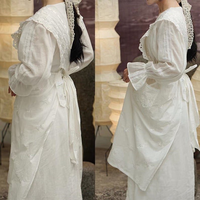Victorian-Style Embroidered Apron