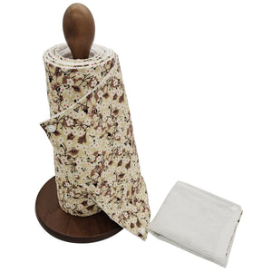Rolled unpaper kitchen towels, Zero waste dish towels, Thick reusable paper towels roll with snaps ,eco-friendly kitchen— Autumn Florals