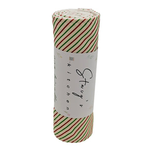 Unpaper Kitchen Towels, Zero Waste, Reusable paper towels roll with snaps Kitchen Clothes, eco-friendly Dish Towels — Green and Red Stripes