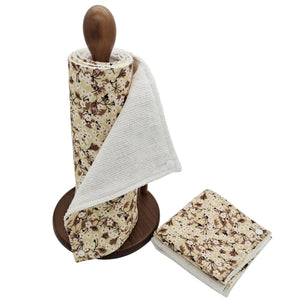 Rolled unpaper kitchen towels, Zero waste dish towels, Thick reusable paper towels roll with snaps ,eco-friendly kitchen— Autumn Florals