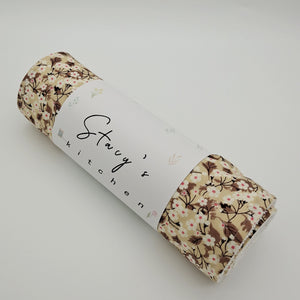 Rolled unpaper kitchen towels, Zero waste dish towels, Thick reusable paper towels roll with snaps ,eco-friendly kitchen— Autumn Florals