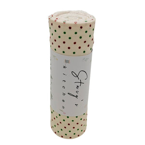 Unpaper Kitchen Towels, Zero Waste, Reusable paper towels roll with snaps Kitchen Clothes, eco-friendly Dish Towels — Christmas Polka Dots