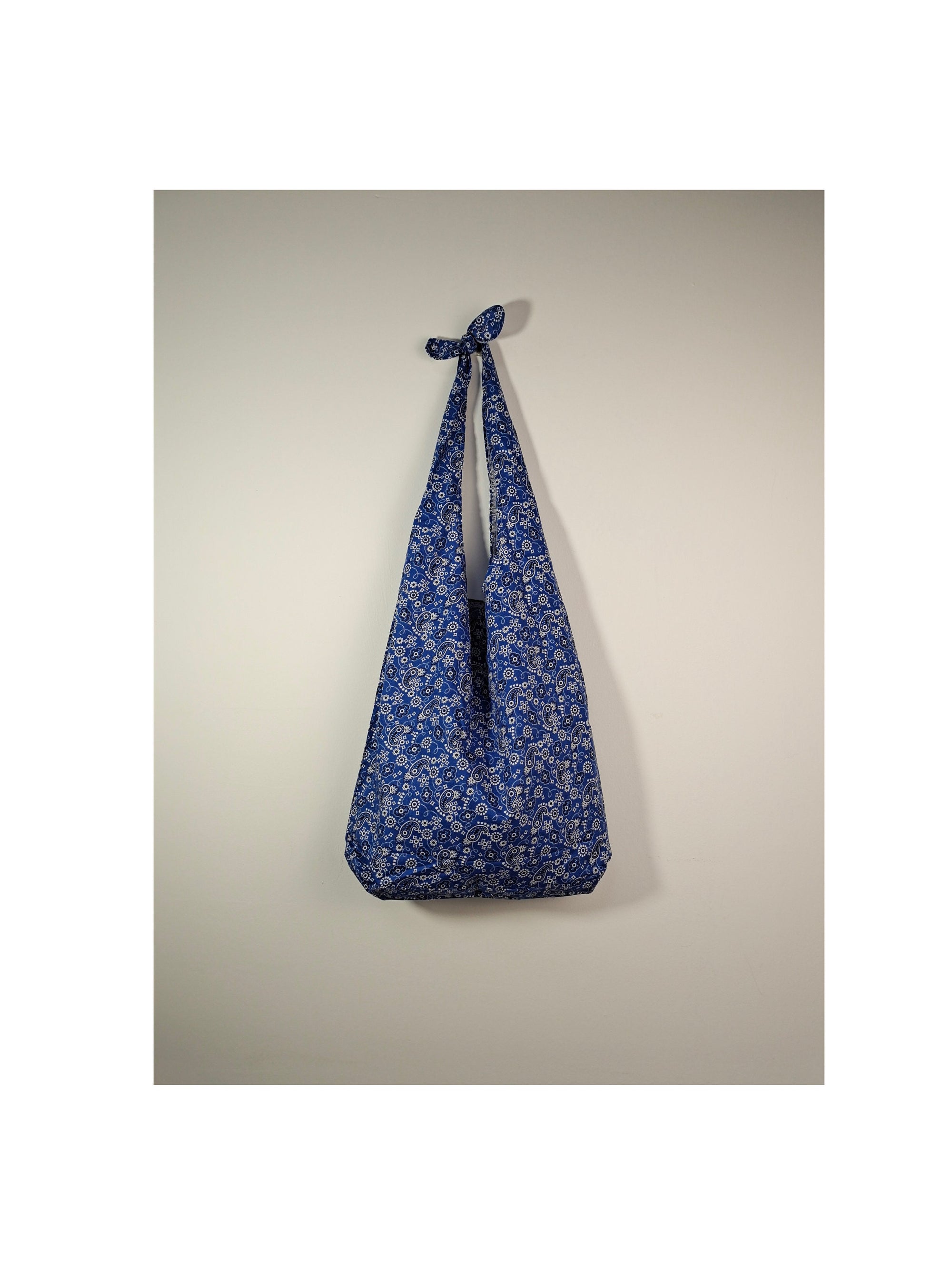 Blue Retro tote bag, cotton linen tote bag, market bag,adjustable bag，beach bag Christmas gift