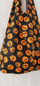Halloween pumpkin bag  tote bag, linen tote bag, market bag, linen bag, adjustable bag  travel bag，beach bag