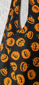 Halloween pumpkin bag  tote bag, linen tote bag, market bag, linen bag, adjustable bag  travel bag，beach bag