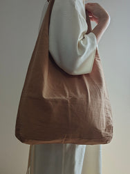 Caramel colour tote bag, linen tote bag, market bag, linen bag, adjustable bag travel bag，beach bag,school bag